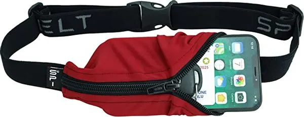 SPIBELT LARGE POCKET 8.9" RED/BLACK ZIPPER